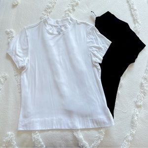 SET of TWO Z Supply Mock Neck T-Shirts in white and black